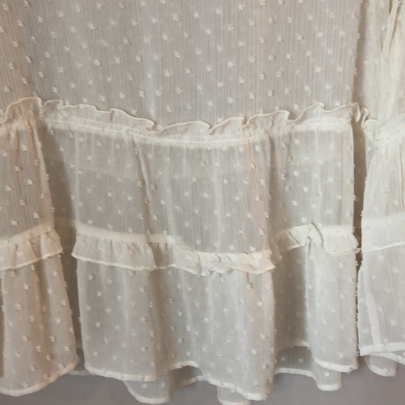 Charming Charlie Shirt Size Small Cream Sheer Flare Sleeves - Picture 3 of 8